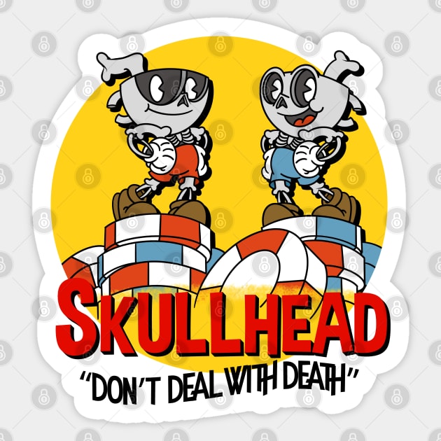 Skullhead "Don't Deal with Death" Sticker by chrisnazario